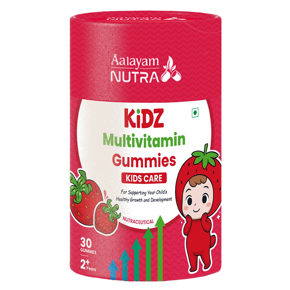 KiDZ Multivitamin Gummies Aalayam – Daily Nutrition for Growing Kids KiDZ Multivitamin Gummies Aalayam bottle for kids growth immunity and daily nutrition
