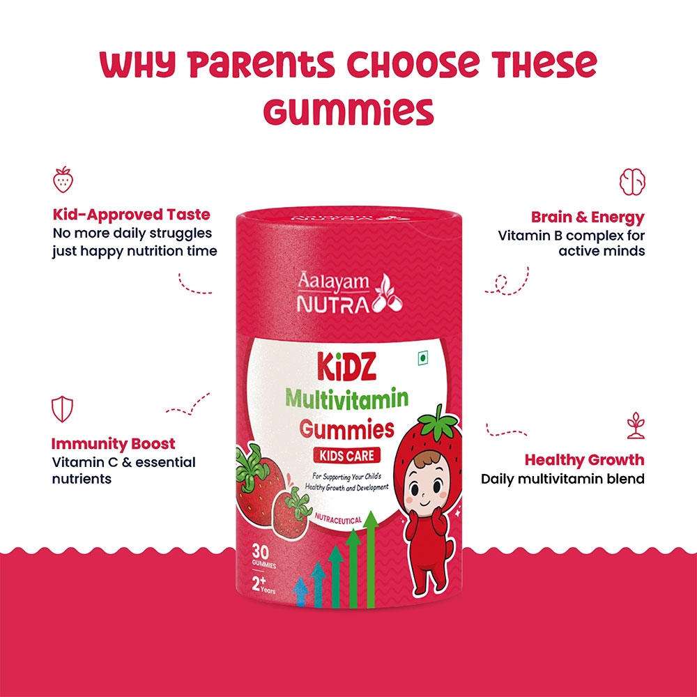KiDZ Multivitamin Gummies Aalayam benefits for immunity and growth