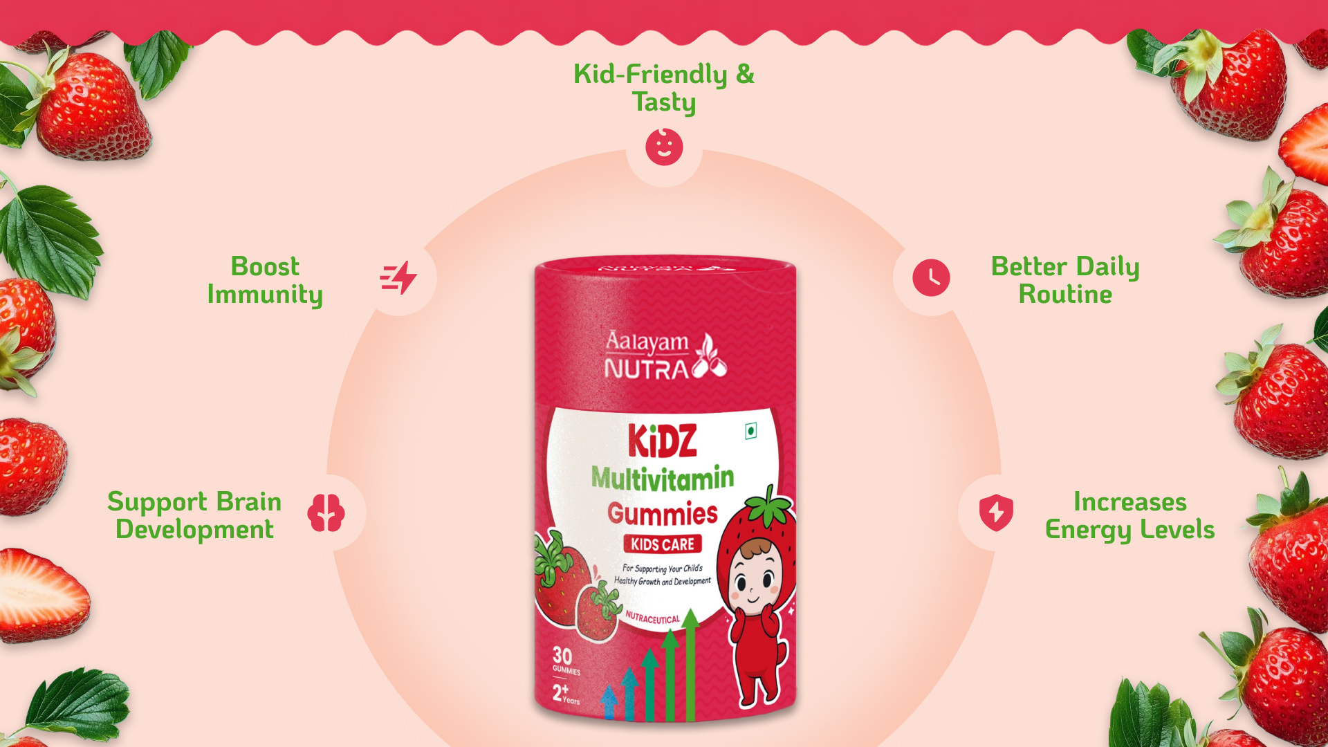 KiDZ Multivitamin Gummies Aalayam boost immunity brain development and energy for kids